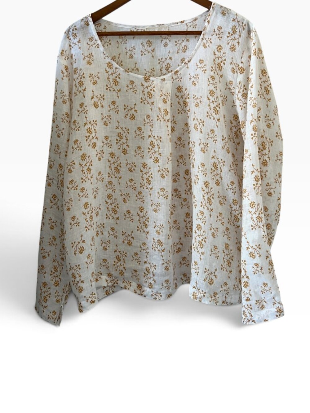 CP Shades Linen Floral Long Sleeve Shirt Size L